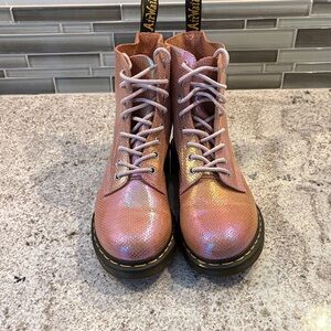 Dr. Martens Shimmering Pink Combat Boots